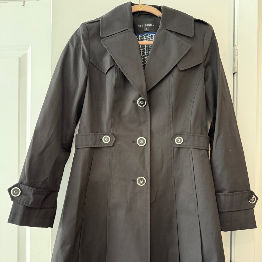 Via Spiga Black Trench Coat